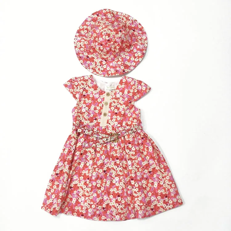 NEW Baby  Girls Cotton Dress A sharp Dress with Applique Flowers Size 000-6