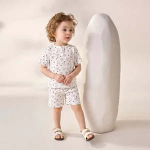 Hot Selling Kids Summer 95% Cotton 5% Spandex Children Coloring Pajamas Set Short Sleeve Kids Coloring Pajamas with Marker