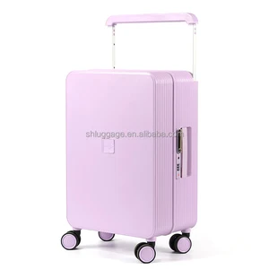 Fashionable Purple PC Luggage Travel Box 20 Inch Suitcases Bags Luxury Trolley Case Large Capacity Suitcase for Women