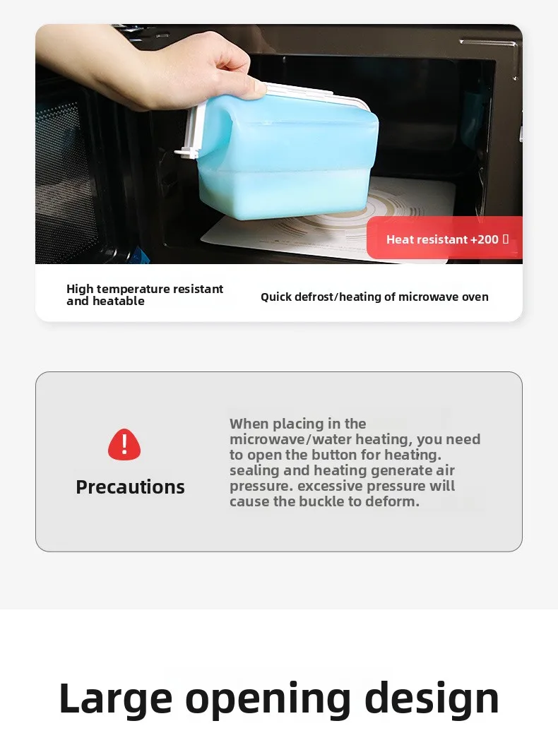 Silicone Fresh-Keeper Storage Box Microwave Heatable & Refrigerator Friendly Anti-Odor Kitchen Food Preservation Container details