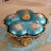 Mixed color blue wood grain with lid six grid nut platter