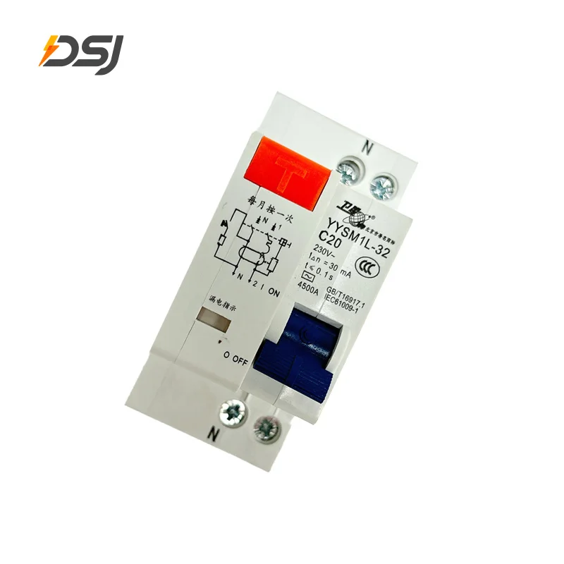 RCB 3P 4P Circuit Breaker 10A-100A 230V 480V Earth Leakage Protection Switch Factory & Solar Panel Made Copper PA66 for MCB Type