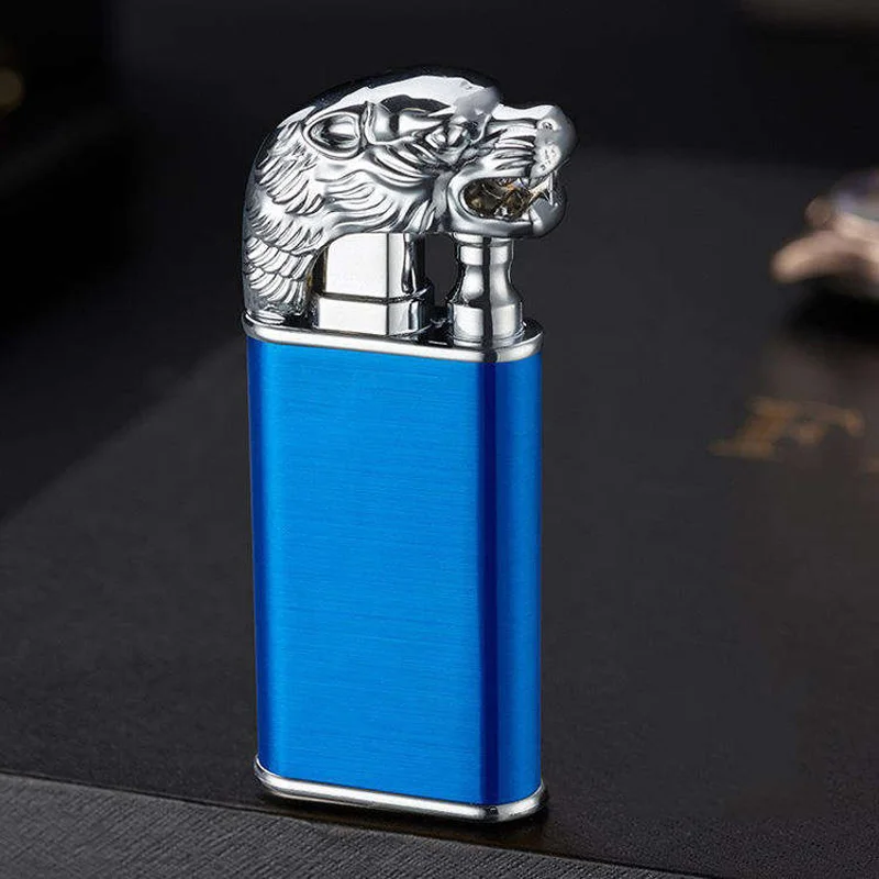 2023 Creativity Frosted Crocodile/Dolphin Model Butane Lighter Double Flame Cigarette Lighter Custom Logo