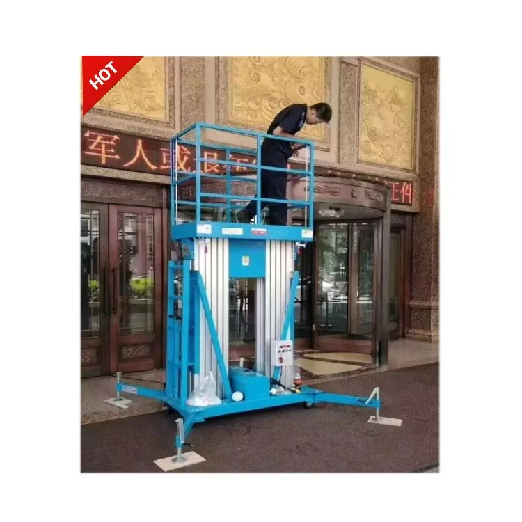 High Quality 6M Compact Vertical Manlift Small Electric Aluminum Ladder Single Mast Aluminium Alloy Lift