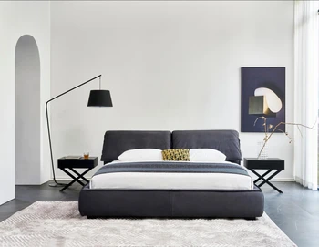 Luxury Italian Bedroom Set Furniture king Size Modern Latest Double Bed Designer Furniture Set Leather Luxury Bed
