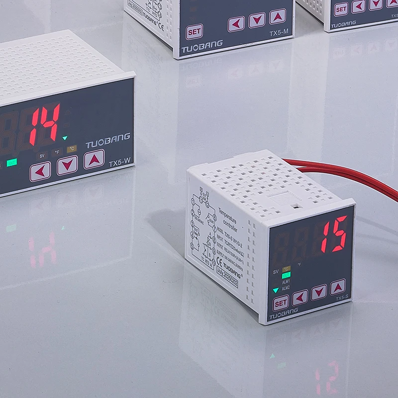 TX5-S/M/H/L/W Single-Row LED Display Smart PID Thermostat K/E/PT100 Type Industrial Temperature Controller for Packaging Machine