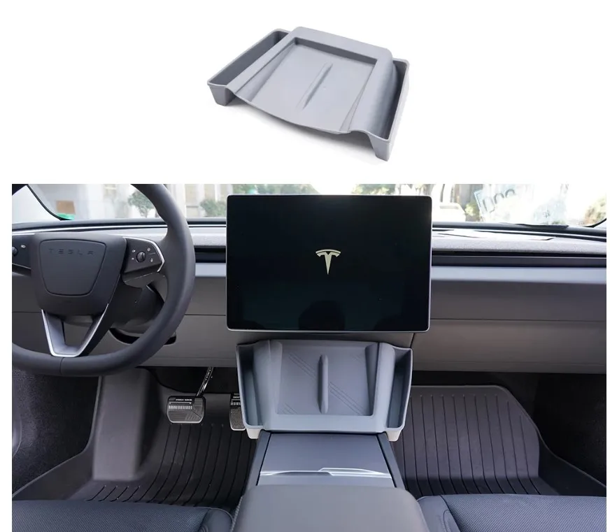 For Tesla Model 3 Highland 2024 Center Console Storage Box Rear Trunk Organizer Trays Backseat Vent Cover Charging Nonslip Mat