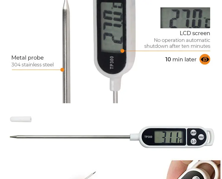 BBQ Digital Meat Thermometer for Cooking Food Water Milk Oil Kitchen and Outdoor BBQ Tools Electronic Probe Thermometer