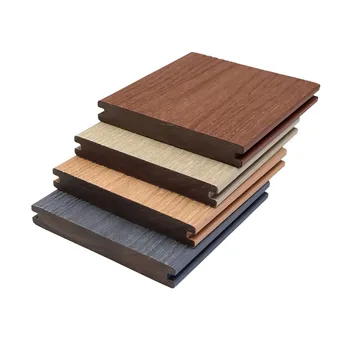 Wholesale WPC Outdoor Decking Tiles 3D Carved Wood Grain Flooring Waterproof and Insect-Proof Garden Flooring