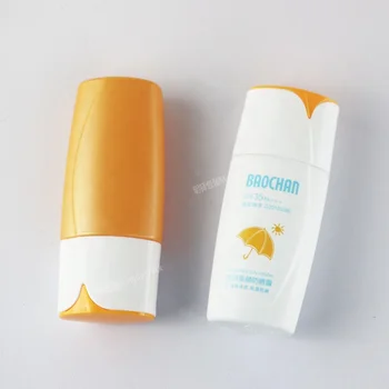 Container Recycled BB Cream Cosmetic Packaging PCR Sunscreen Applicator Squeeze Bottle Liquid square Foundation Bottle 30ml 50ml