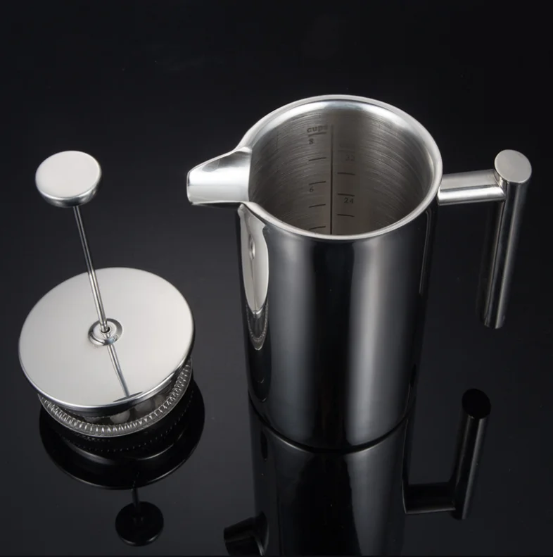 Double wall coffee tea press french press coffee maker with plunger
