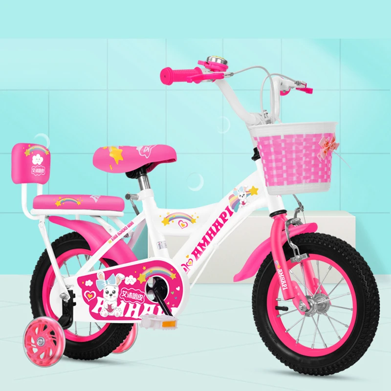 12 14 16 18 Inch Pink White Girls Bike Princess Kids Bicycles for  10 11 Years Children