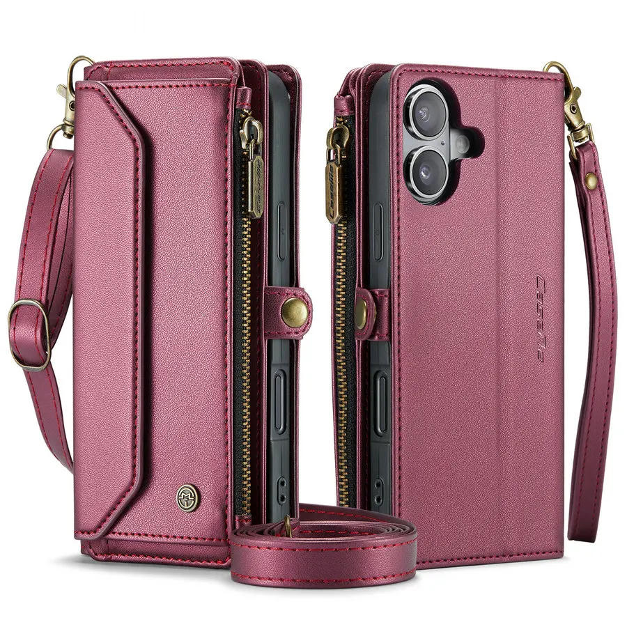 CaseMe RFID Wallet Case for iPhone 16e Crossbody Adjust shoulder bags Card Holder for iPhone 16e 16 15 14 13 Leather Phone Case CaseMe RFID Wallet Case for iPhone 16e Crossbody Adjust shoulder bags Card Holder for iPhone 16e 16 15 14 13 Leather Phone Case