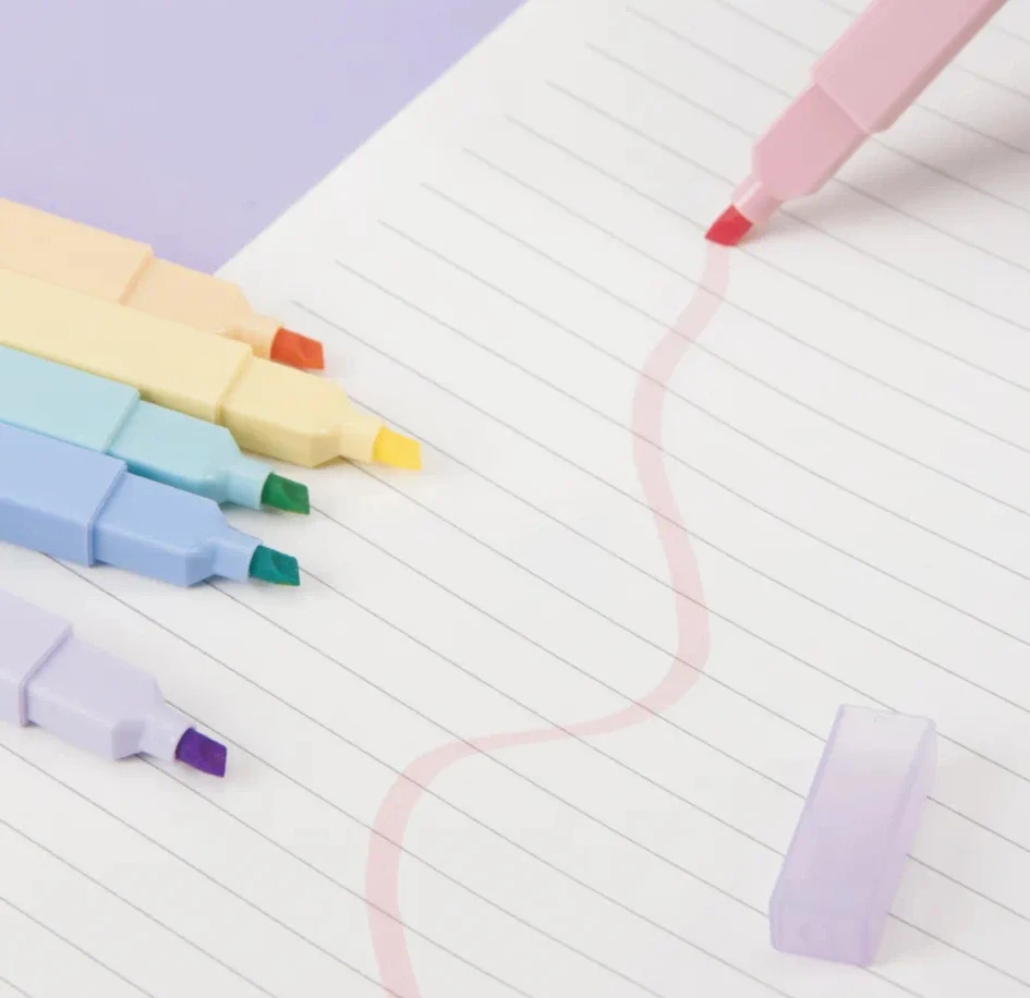 6 шт/комплект двух поперечных брусках крашеные-головкой маркер Diy журнала для скрапбукинга в горошек софтнаконечник и флуоресцентных ручек Канцелярские принадлежности каваи