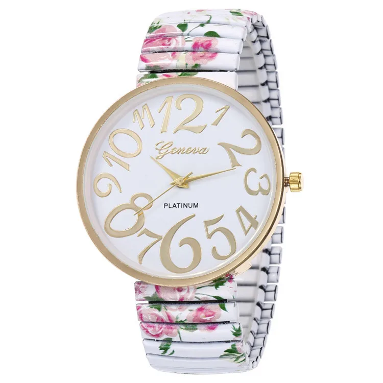 Geneva-reloj Elástico De Flores Para Acero Inoxidable,Venta Al Por - Buy Reloj De Ginebra,Elástica Reloj,Reloj Retro Product on Alibaba.com