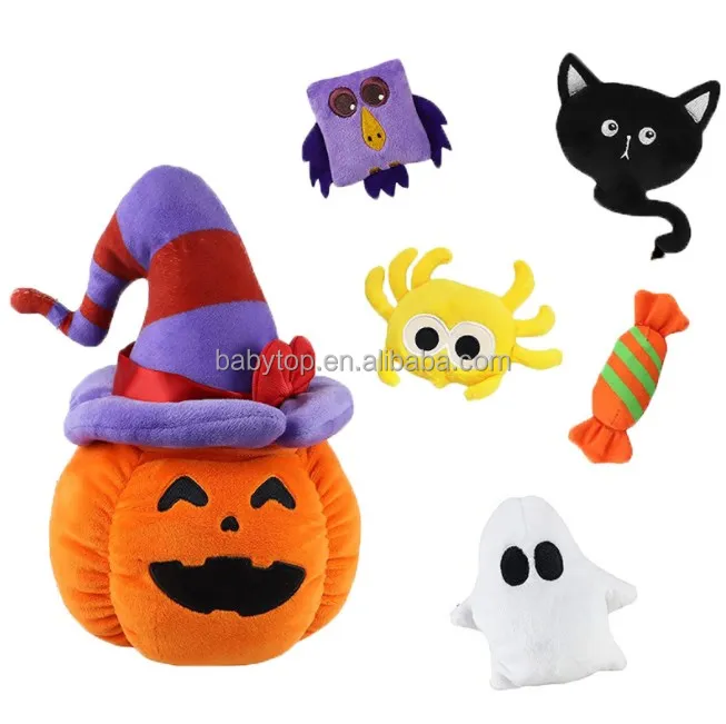 spider pumpkin plush