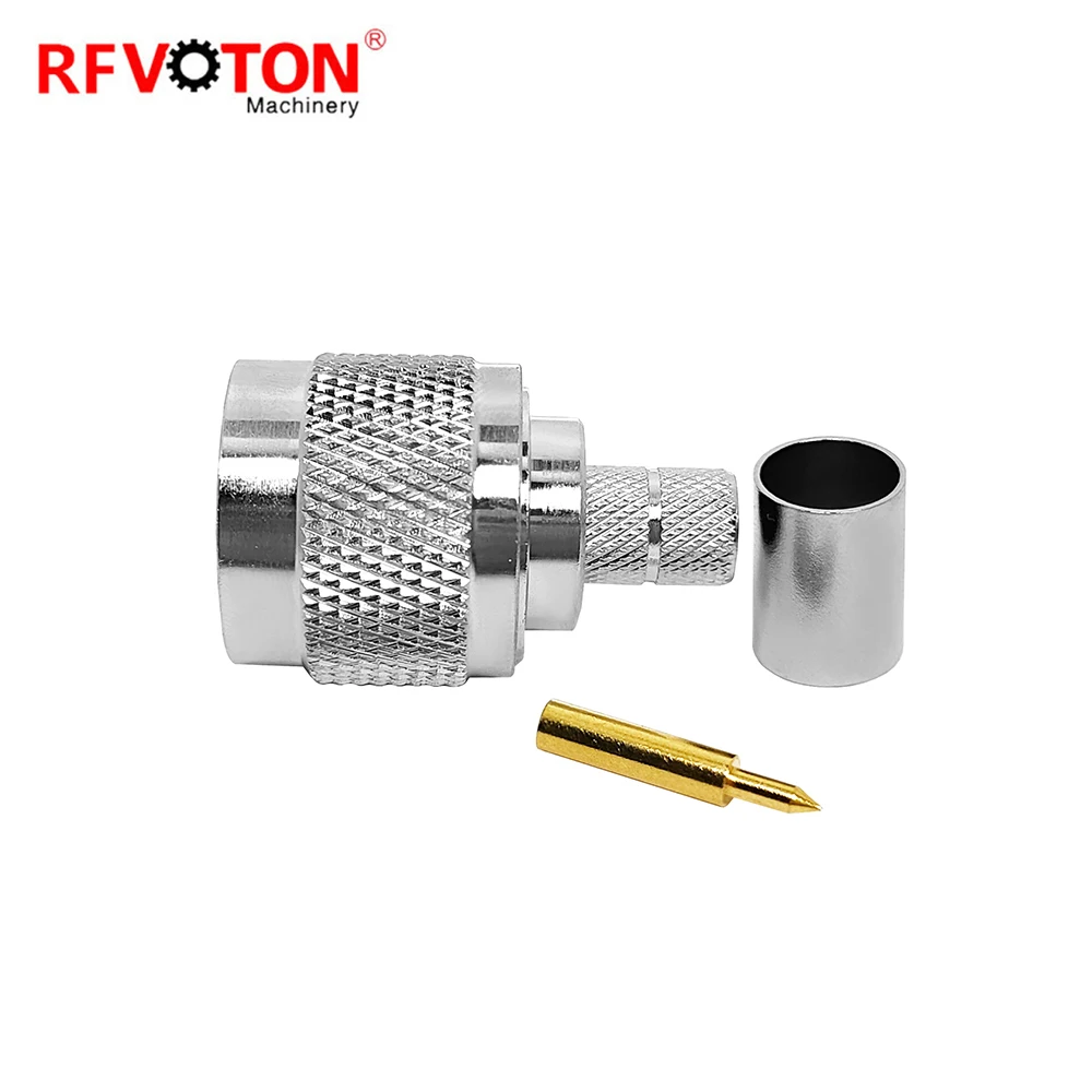 Factory Supply RFVOTON RF N Type Male Plug Macho  Crimp Straight Connector for  5D-FB Rg6 WTR300 Cable Connector in Stock ROHS