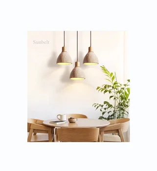 D7459 Travertine Wabi-sabi style hanging light pendant lamp for home indoor dining room lamp manufacturer