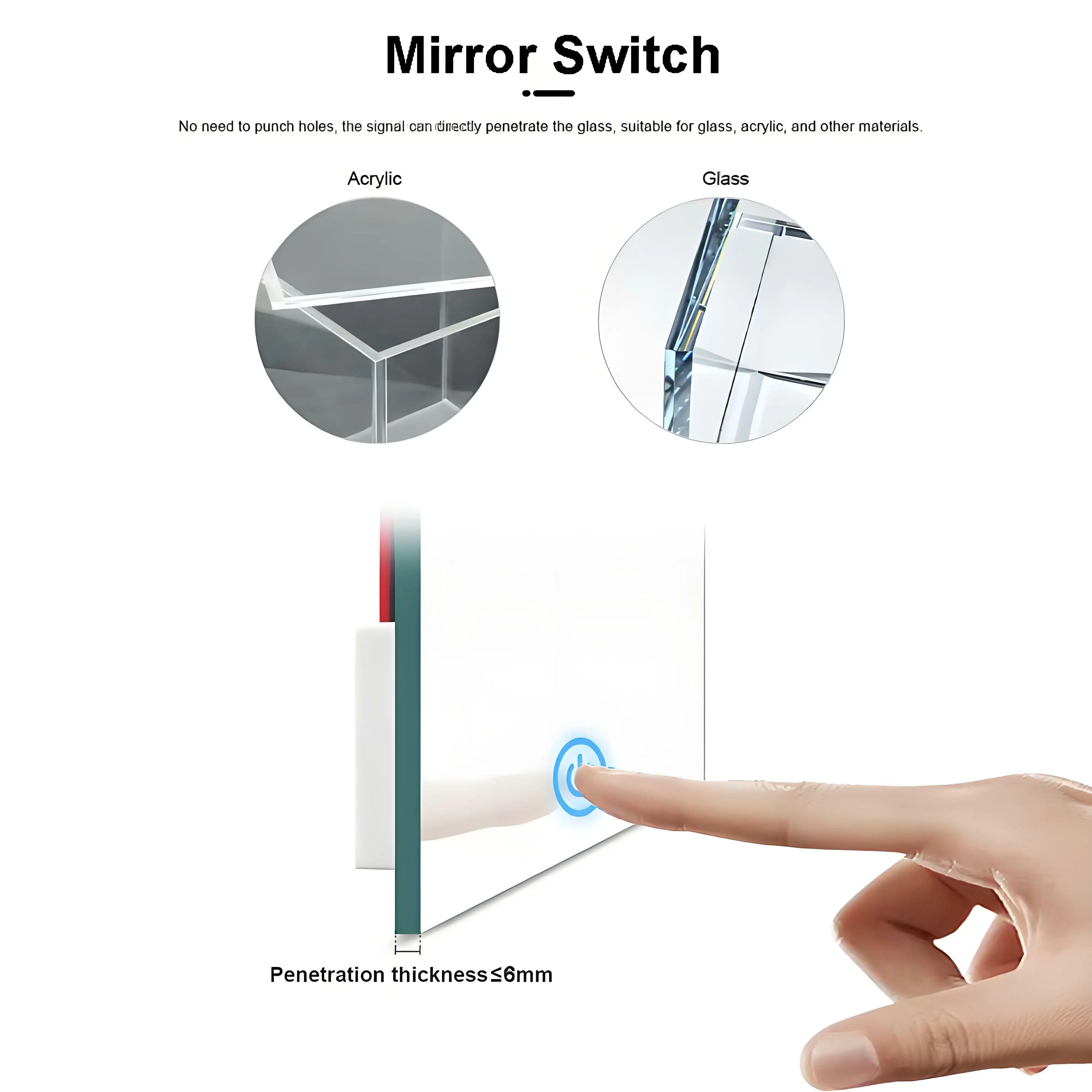 220V LED Mirror Light Touch Switch Touch Sensor Switch for Mirror ...
