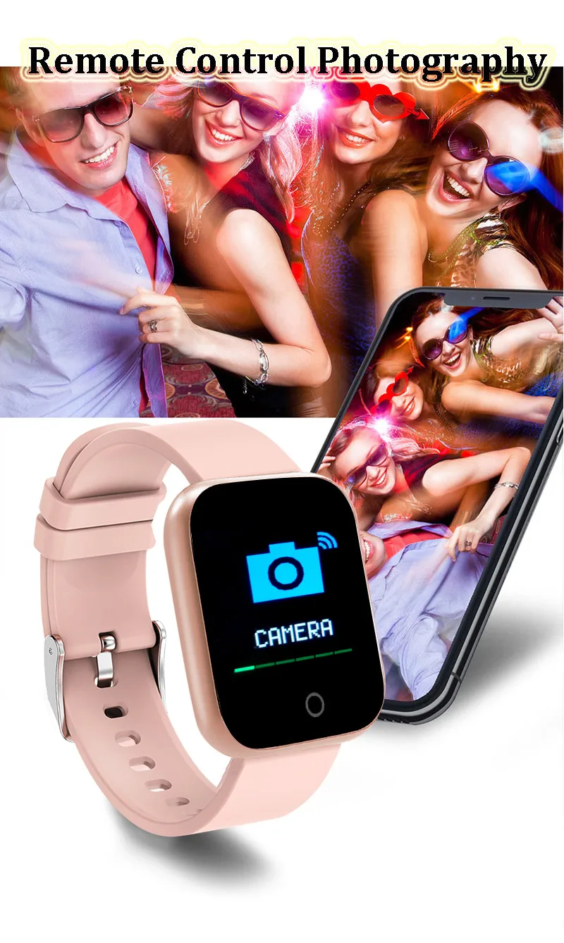 Dropshipping IP67 Information Push Shake To Take Pictures 1.3 Inch Screen Y68 Plus Smart Watch 2022
