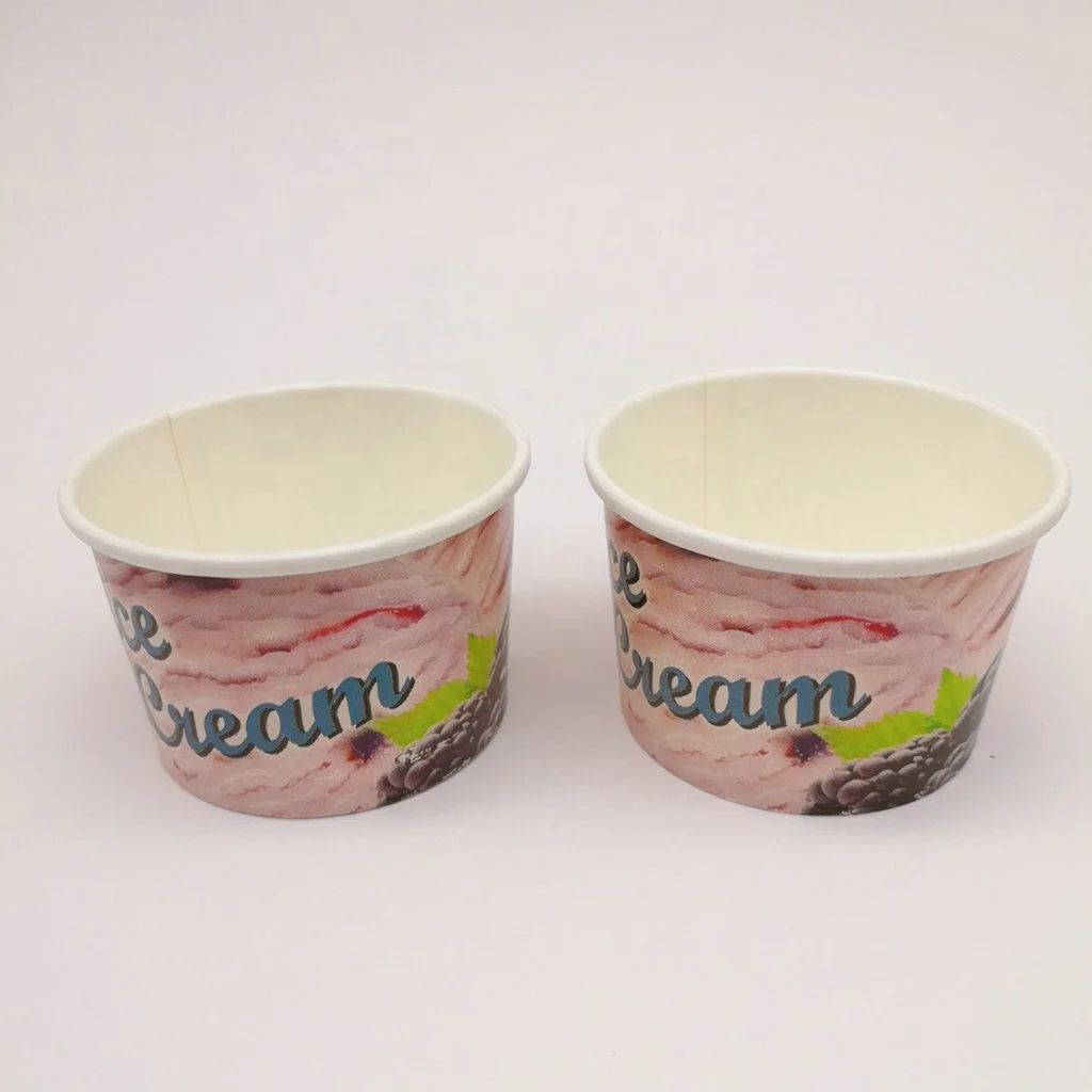 4oz Disposable Paper Ice Cream Cup Logo Printing Single Wall - Buy ...