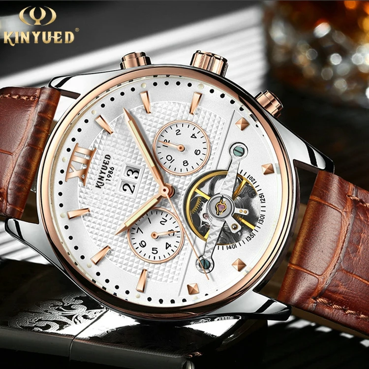 Kinyued KINYUED-Men's Dual Time Zone Mechanical Watch Automatic Tourbillon  Waterproof | Jumia Nigeria