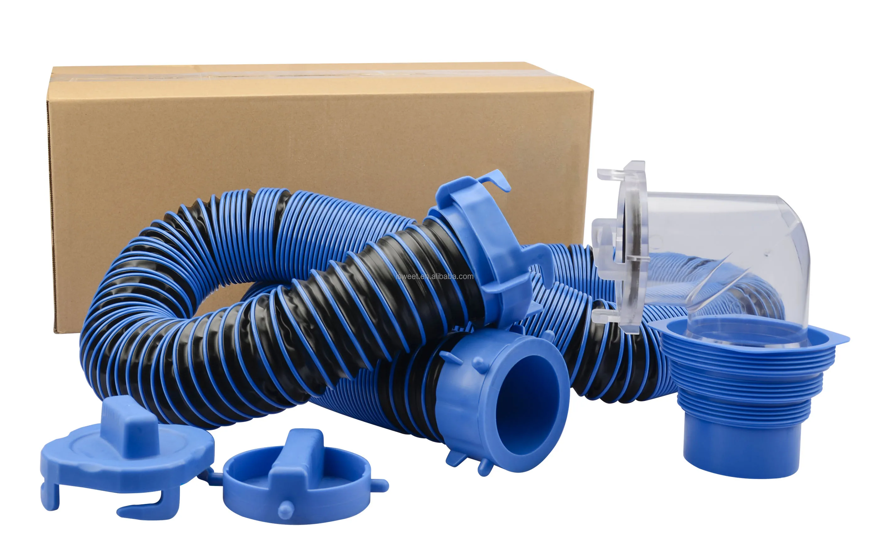 J01 20ft Heavy Duty Rv Sewer Hose Kit,Flexible Black Water Hose With