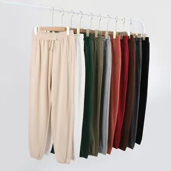 High quality low OEM MOQ 320 Gram 100% Men's cotton wide leg jogger pants plus size pants