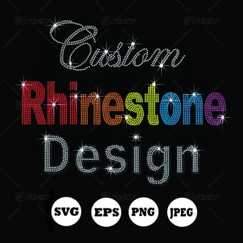 Custom Rhinestone Logo Heat Transfer Design Hotfix Rhinestone Template ...