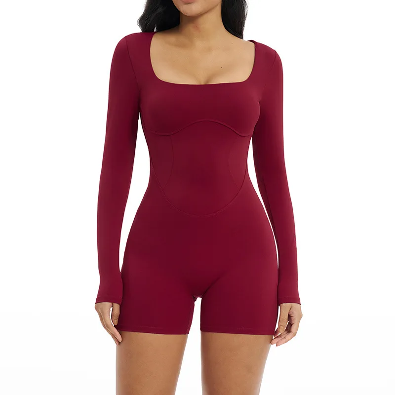 Yoga Jumpsuit Large Collar Hollow-out Beautiful Back Fitness Clothing Running Sports Spo