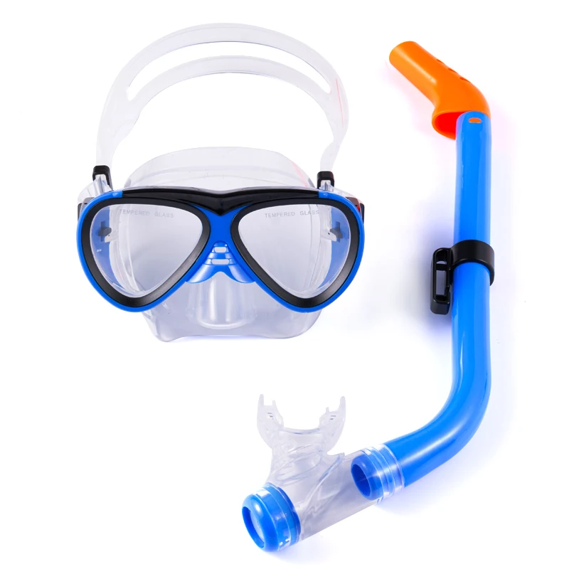 Silicone Masks Kids Pvc Breathing Tube Snorkel Sets Double Tempered