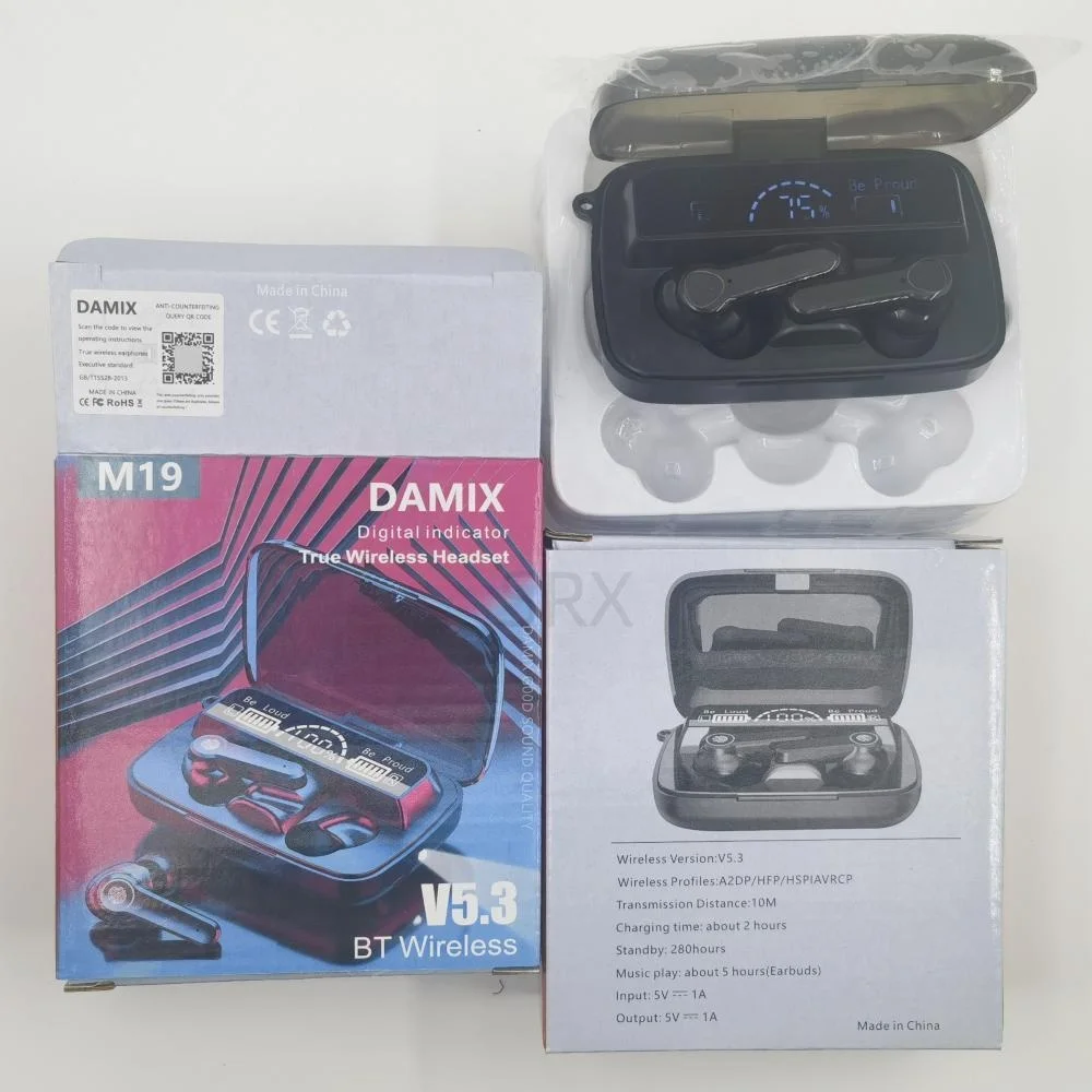 M19 Наушники игры сенсорные водонепроницаемые мини-гарнитура светодиодный цифровой дисплей наушники M19 TWS 5,0 беспроводные наушники