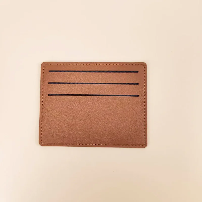 Custom Printing Logo Slim Small Size Credit Id Card Organizer Pu Leather Card Holder Wallet