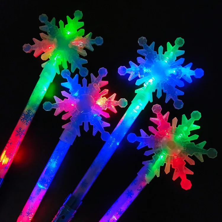 RICHSHINING Environmental Friendly Led Snowflake Flashing Wand Cheer up Fairy Magic Sticks for Party Christmas Decoration