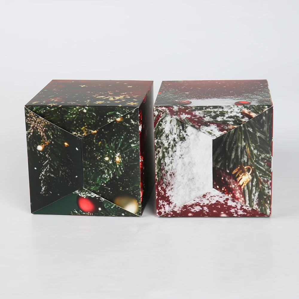 Tilpassbar hvit eske av kortholdt papir – myk brettbar gaveemballasje for juleepler – unik og stilfull gaveeske