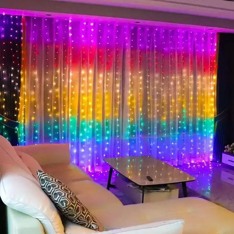 DC5V 12V Addressable RGB LED Curtain String Lights - 400leds