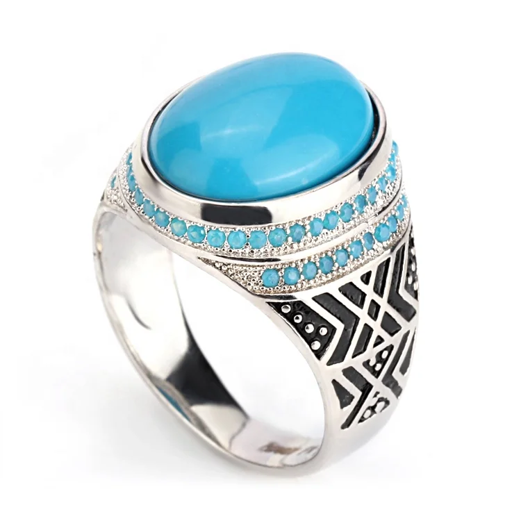 Details about   Exquisite Turquoise .925 Sterling Silver Ring 