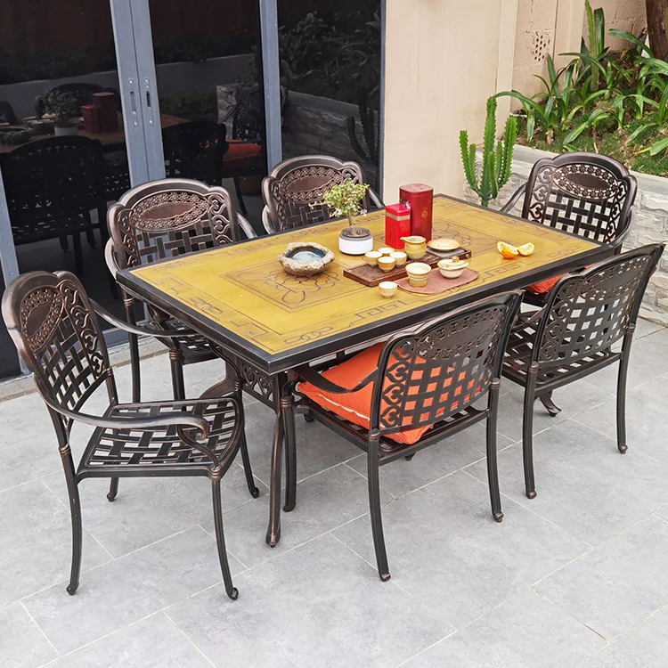 Modern Patio Wrought Iron Outdoor Furniture Sets Cast Iron Patio