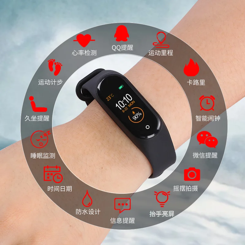2022 New Arrival Activity Tracker Smartband M4 Fitness Men Female