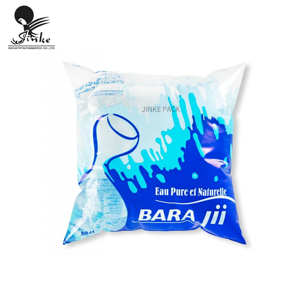 Custom Logo 500ml Disposable Ldpe Pure Water Sachet Plastic Film Roll