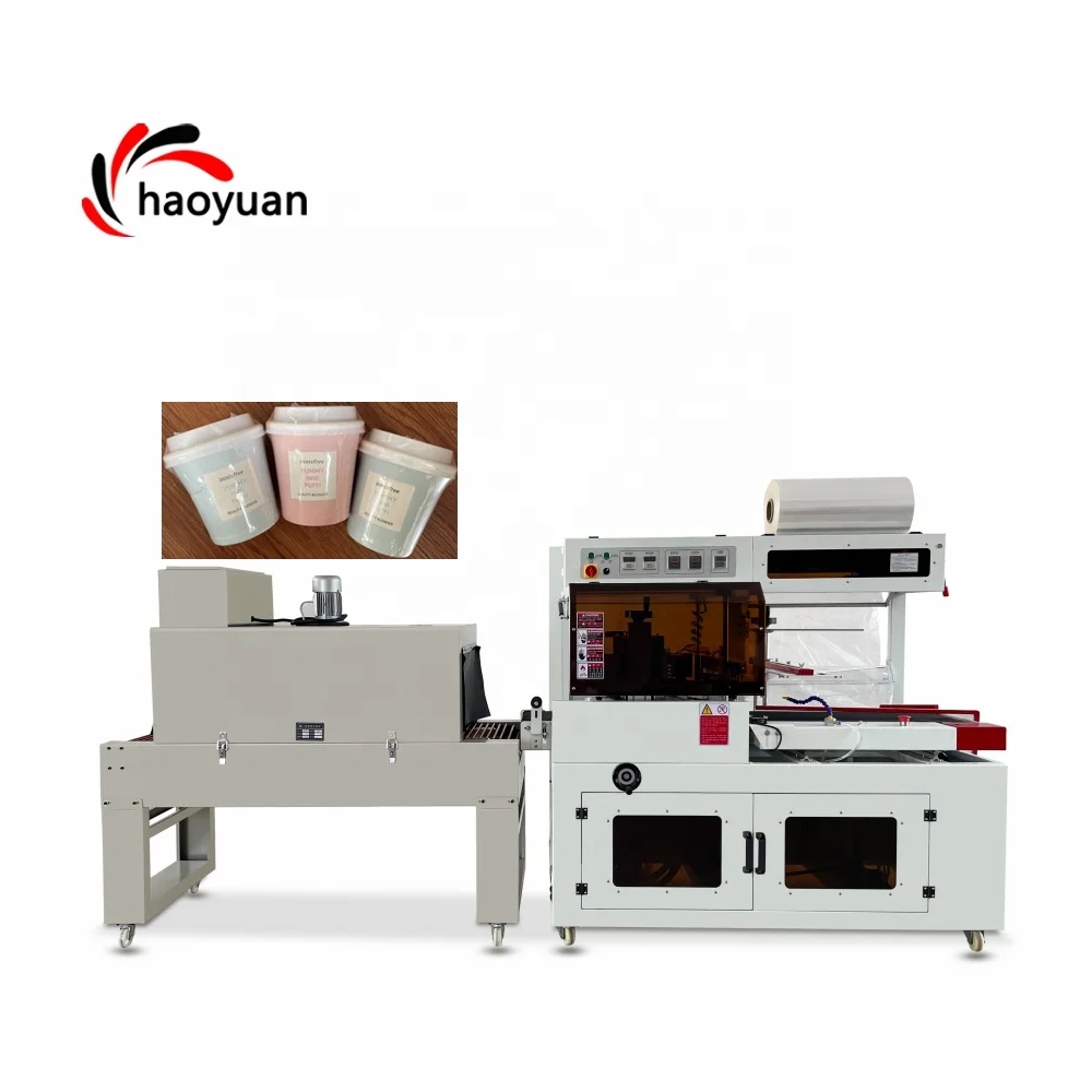 Haoyuan HY-450 Vollautomatische Desktop-Ei-Tassen Kosmetik Parfümbox Lebensmittel Seifen Siegel Schrumpffolie Verpackungsmaschine