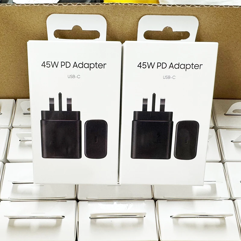 Super Fast Charging Power Adapter UK US EU Plug 45W Cargador Tipo C for Samsung Mobile Phone S23 S24 USB-C Charger Wholesale