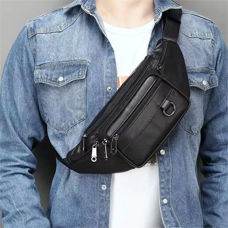 Genuine Leather Belt Bag MARRANT Men Sling Shoulder Daypack