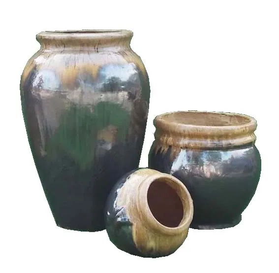 Handmade Simple Style Decorative Ceramic Flower Planter Glazed Pottery for Outdoor Use Live Garden Flower Pots & Planters