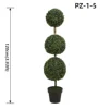 Albero topiario artificiale con palla tripla di bosso (120 cm/3,93 piedi)