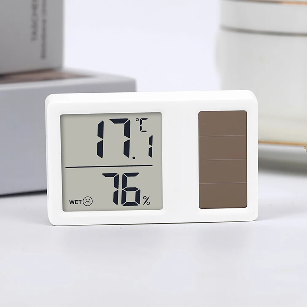 Mini Model Standing Wall Mounted Thermometer Humidity Digital Household Precise Indoor Solar Hygrometer Thermometer