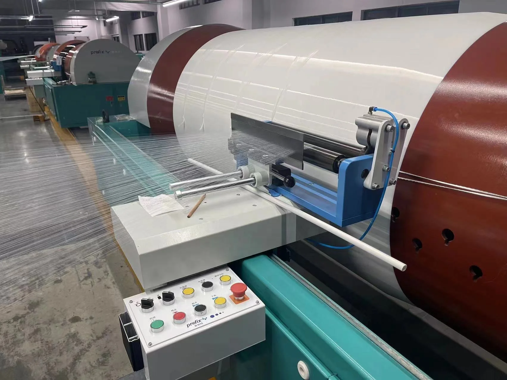 China new sectional High Speed Automatic Split Warping Machine operation in customer's workshop details