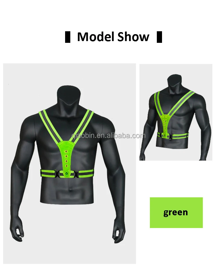 Бегущий женский мужской Эластичный светодиодный световой пояс светоотражающий жилет