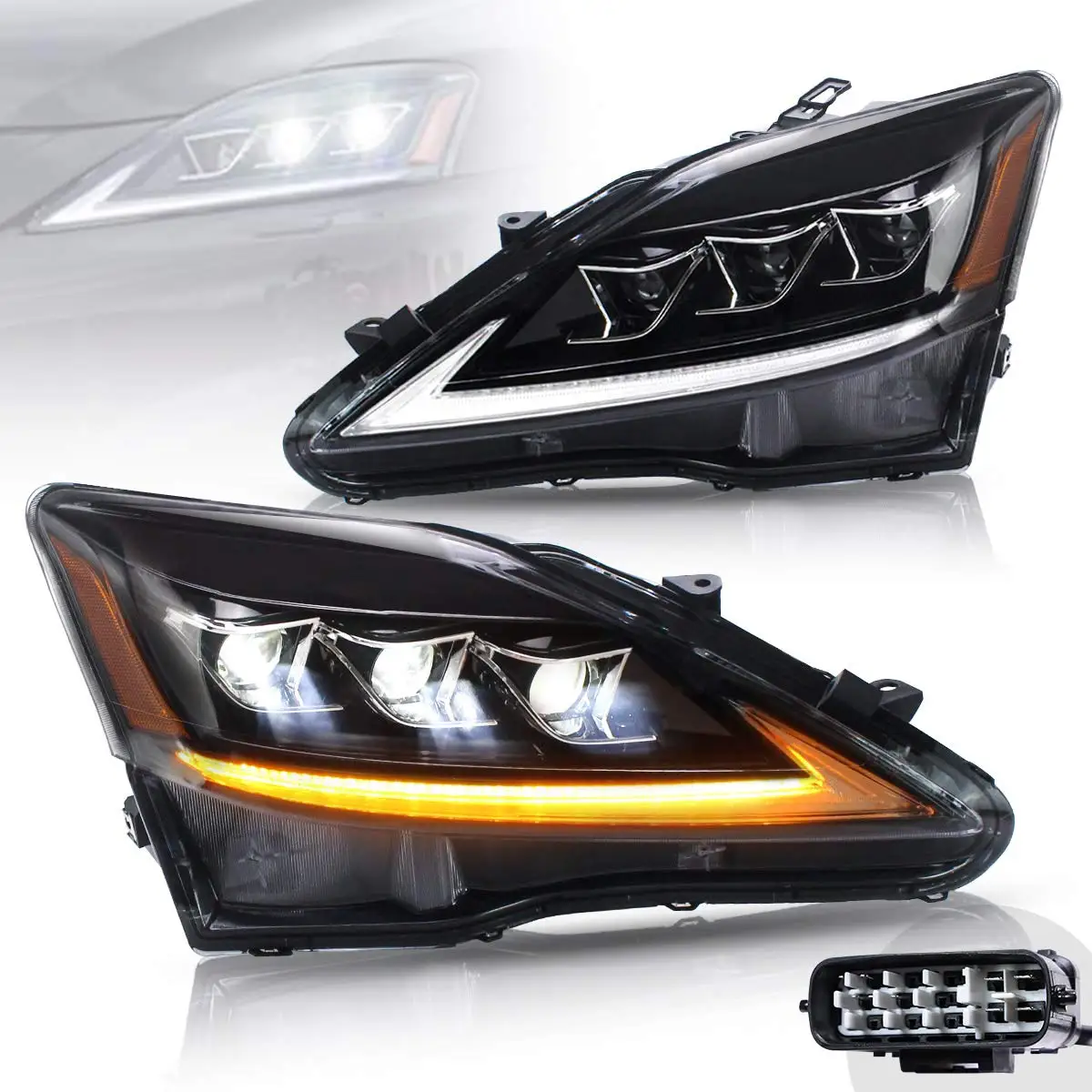 Front Lamps with Sequential Turn Signal Full LED Headlights for Lexus IS250 IS350 ISF IS 220d 2006 -2012