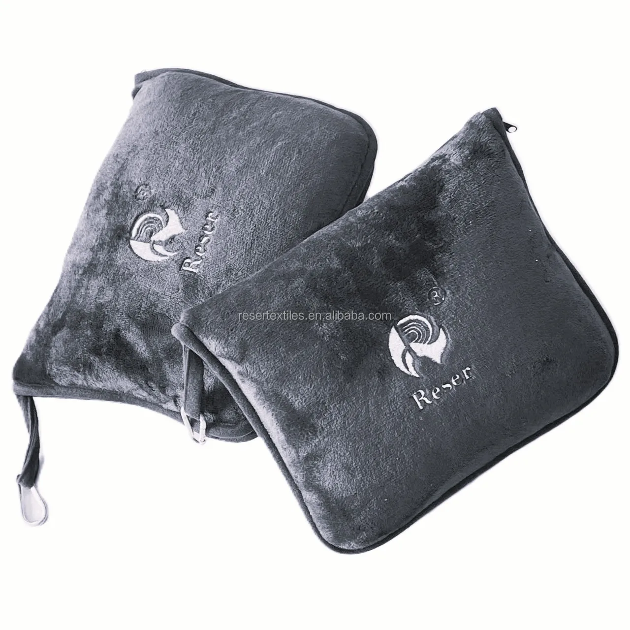 Travel Blanket Pillow Airplane Compact Packable 100% Polyester Eco-Friendly Four Seasons Flight Essentials Car Travelers Gifts